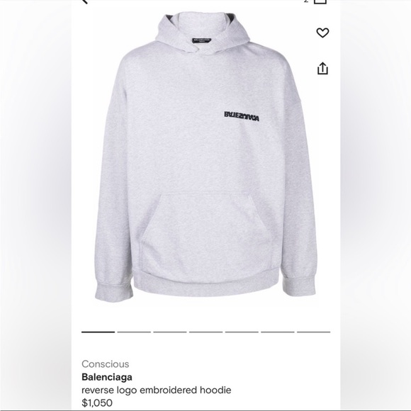 Balenciaga Sweaters - Balenciaga Wide Fit Hoodie w Embroidered back NWT